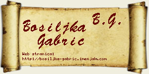 Bosiljka Gabrić vizit kartica